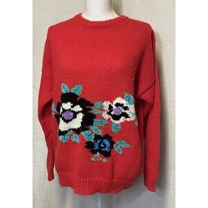 Segue Vintage 80's Sweater With Flower Women's Size Large